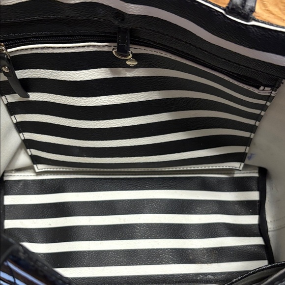 Kate Spade Black and Mint Striped Tote - Picture 4 of 10